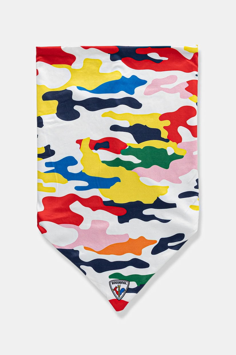 Rossignol fular împletit JCC culoarea bleumarin, cu imprimeu, RLOWH09