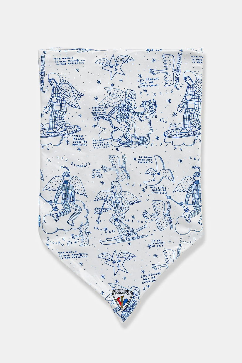 Rossignol fular împletit JCC culoarea bej, cu imprimeu, RLOWH09