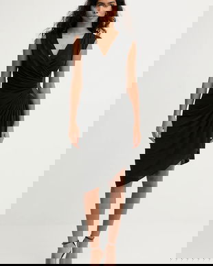 Karl Lagerfeld rochie culoarea negru, mini, evazati, B1W13030