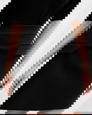 Karl Lagerfeld fustă culoarea negru, mini, drept, B1W12027