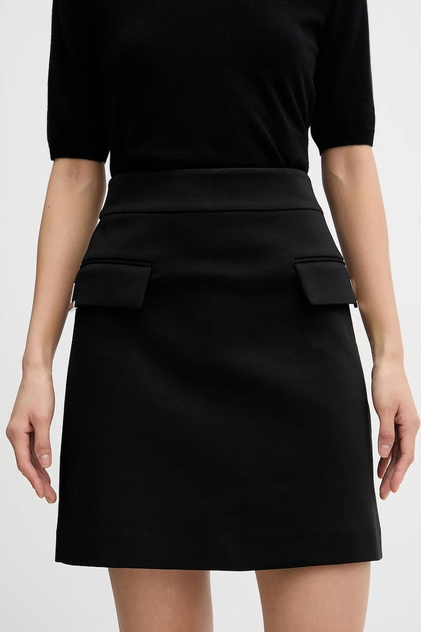 Karl Lagerfeld fustă culoarea negru, mini, drept, B1W12027