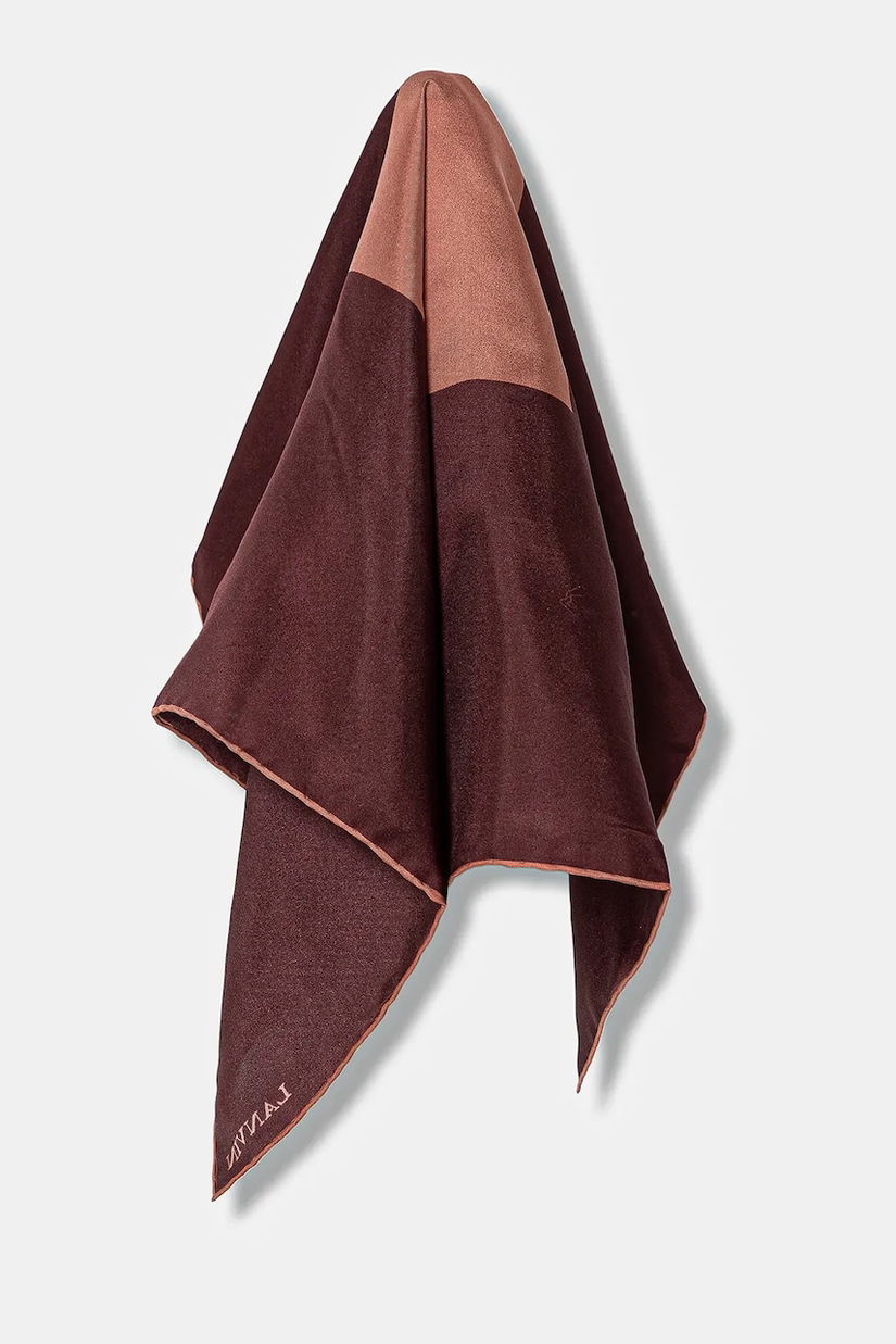 Lanvin esarfa de matase culoarea bordo, modelator, 710008571