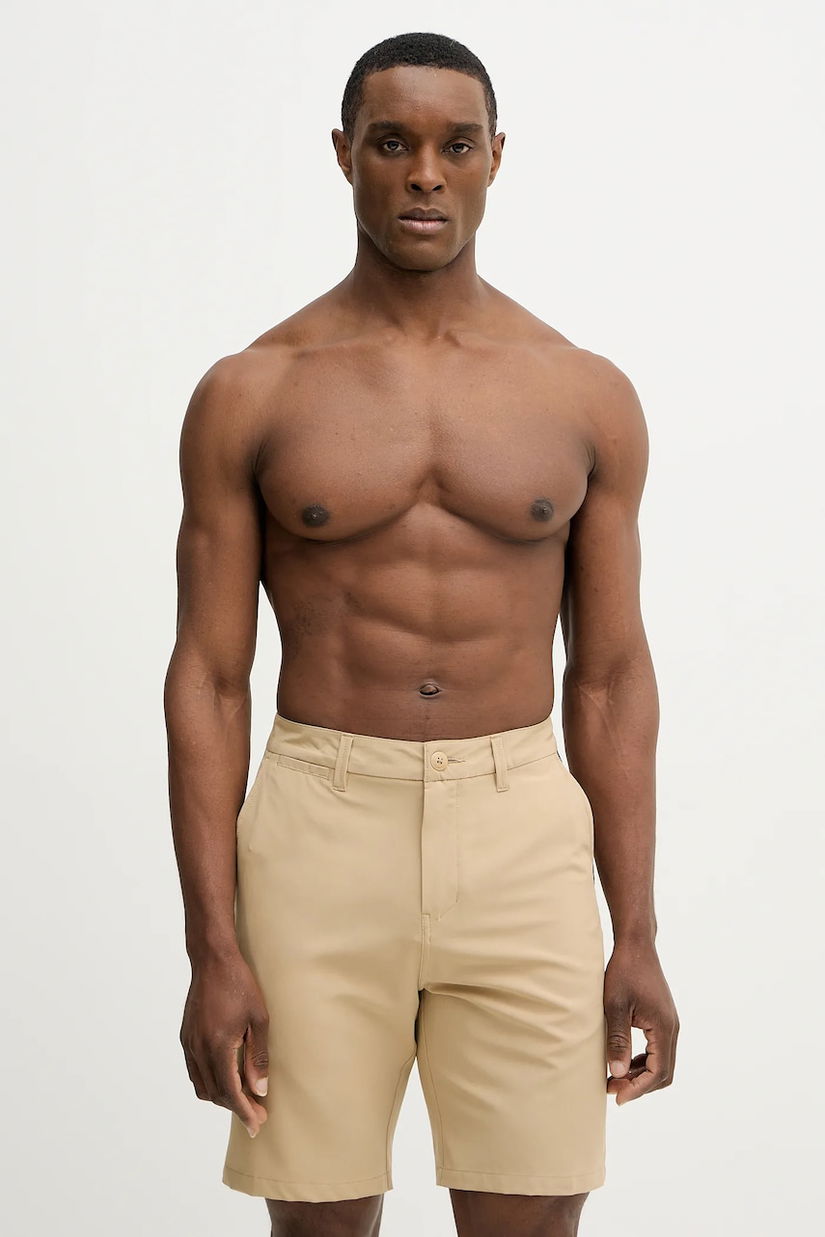 Quiksilver pantaloni scurti de baie barbati, culoarea bej, neted