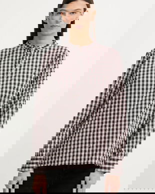 Marc O'Polo cămașă din bumbac culoarea bordo, regular, 511111042519