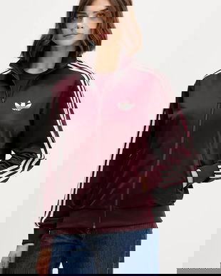 adidas Originals bluză Firebird culoarea rosu, cu imprimeu, KH1592