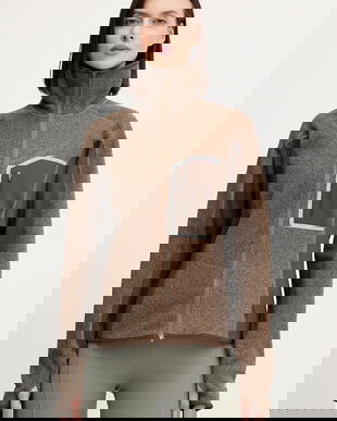 adidas by Stella McCartney hanorac de antrenament Climawam Running culoarea verde, cu model, JM6049