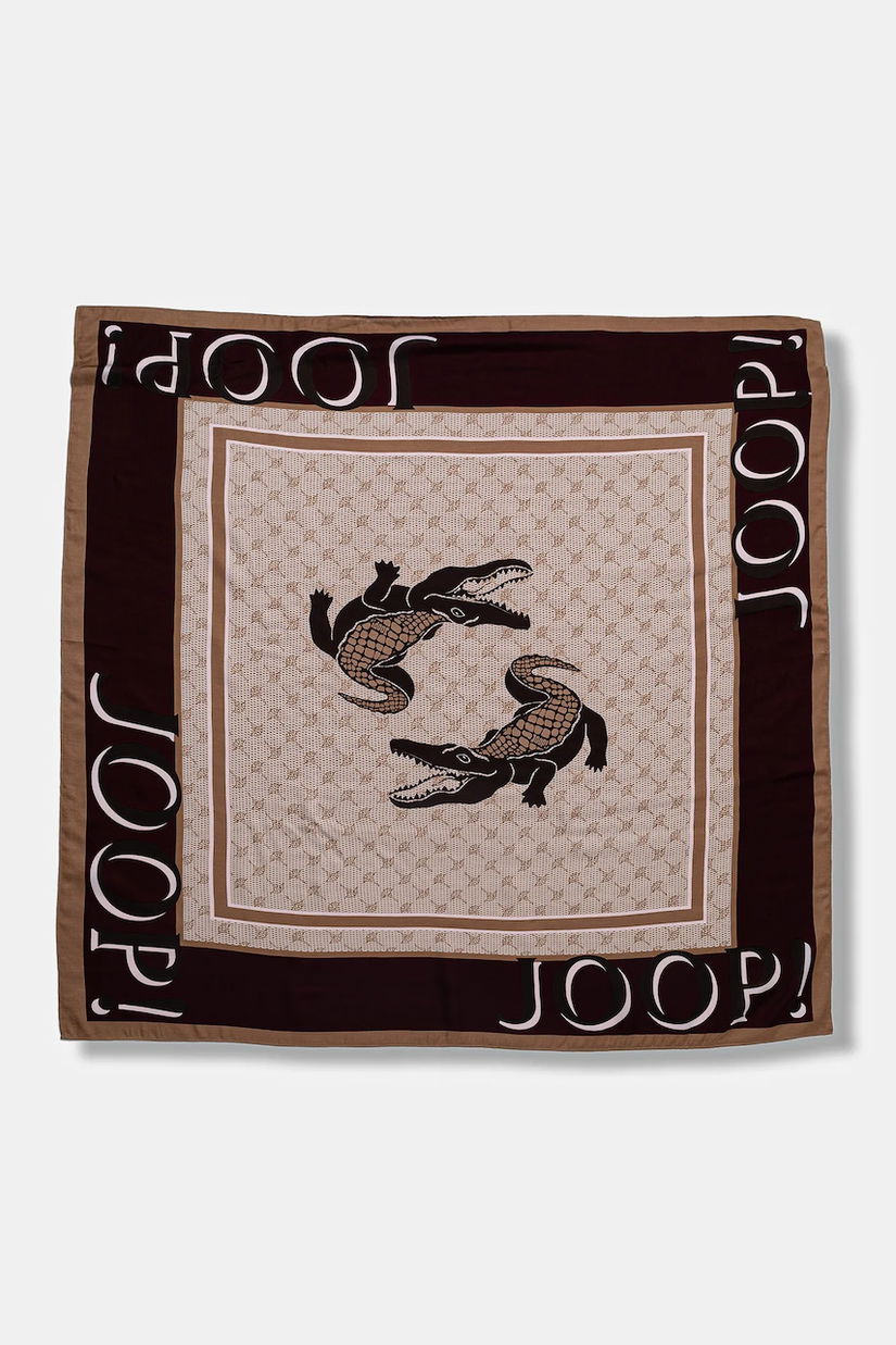 Joop! eșarfă culoarea bej, cu imprimeu, 30048970