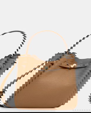 Tory Burch geantă de piele Romy culoarea bej, 166982-227