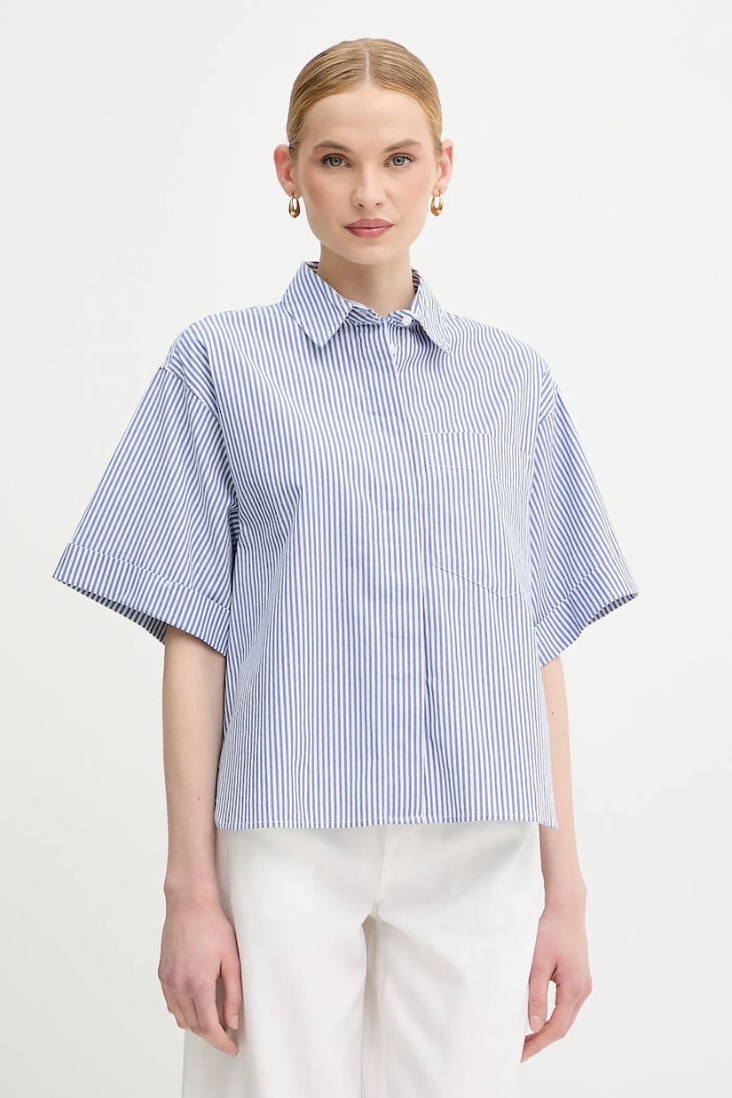 United Colors of Benetton cămașă culoarea bleumarin, cu guler clasic, regular, 5SZRDQ0C0