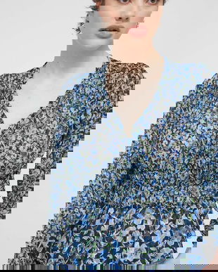 Desigual camasa ZOÉ femei, culoarea albastru marin, regular, 24SWBW17