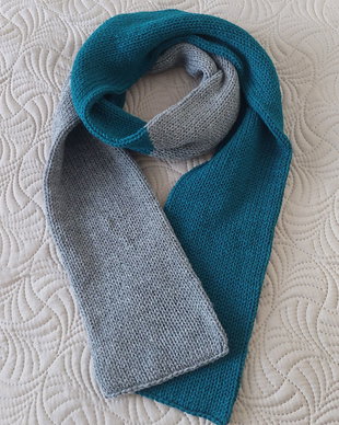 Fular tricotat unisex minimalist verde gri