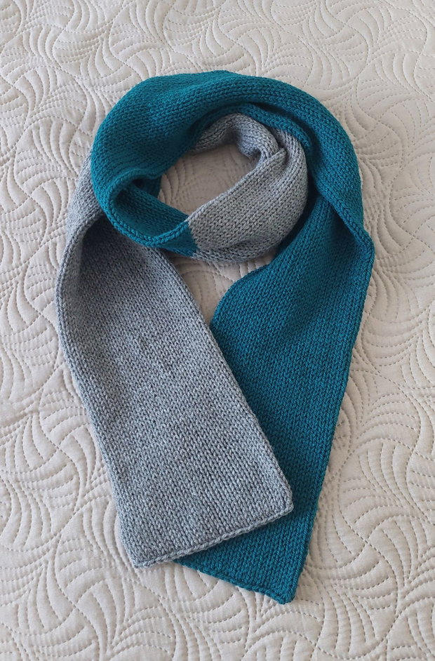 Fular tricotat unisex minimalist verde gri
