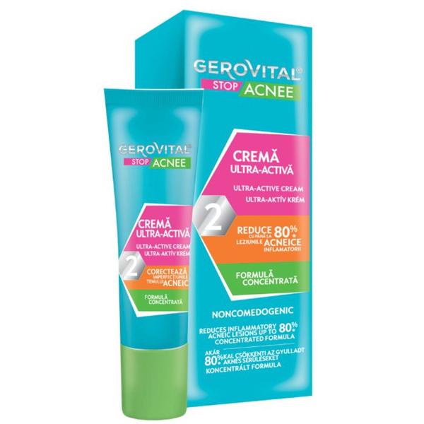 Crema Ultra-Activa - Gerovital Stop Acnee Ultra-Active Cream, 15 ml