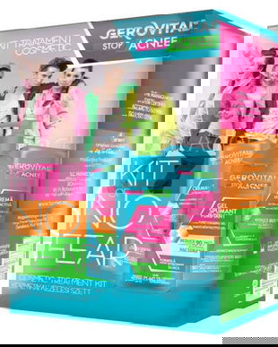 Kit Tratament Cosmetic - Gerovital Stop Acnee Kit No Fear - Gel Spumant Purifiant, Crema Gel Sebum Control, Crema Ultra-Activa, 1 pachet