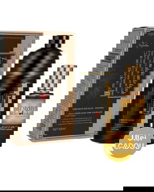 Șampon Colorant Negru Yafeila + Ulei de Argan CADOU &ndash; Culoare Naturală, Fără Amoniac600 ml