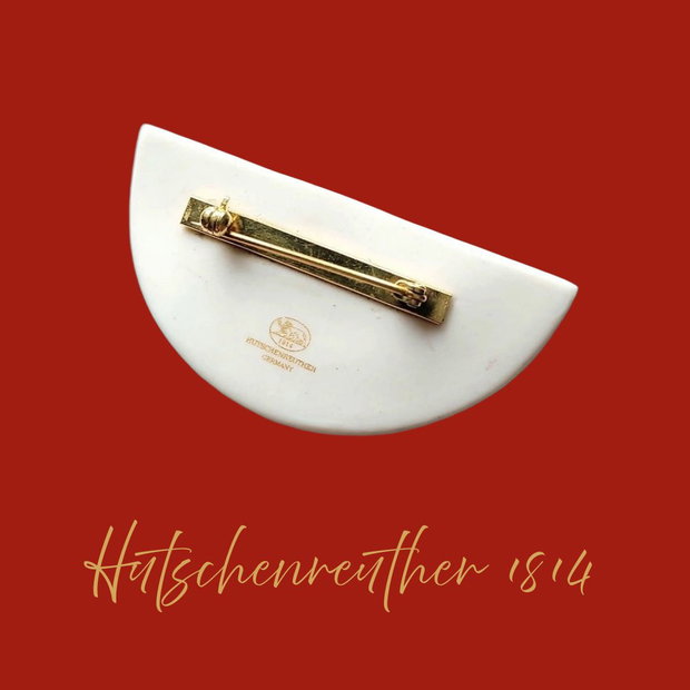 Broșă vintage din porțelan Hutschenreuther 1814