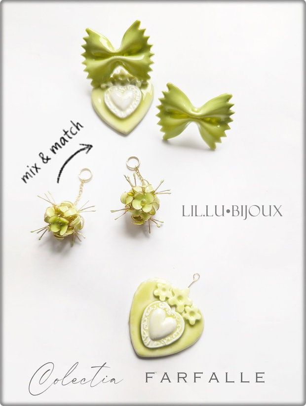 CERCEI FARFALLE PASTA POP 3 in1, Handmade Bijuterii Unicat LIL.LU.BIJOUX