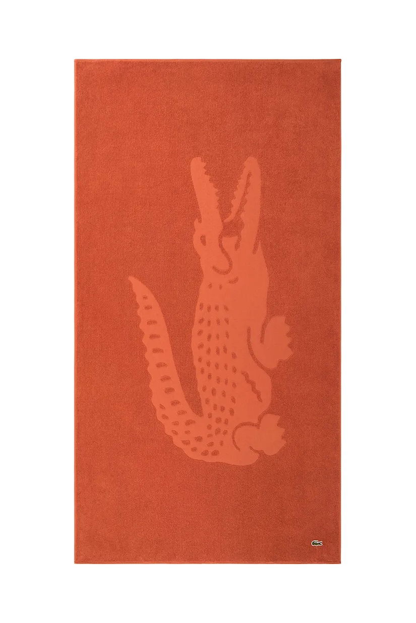 Lacoste prosop de plajă din bumbac LSPORT Sierra 90 x 160 cm culoarea portocaliu