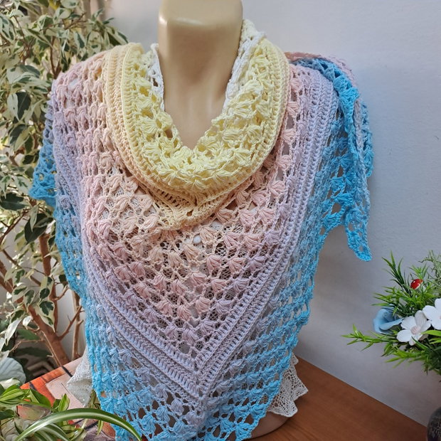 Șal pastel croșetat