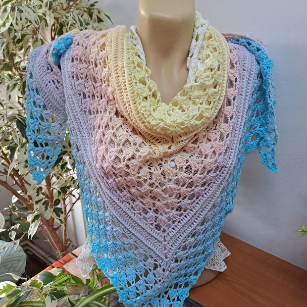 Șal pastel croșetat