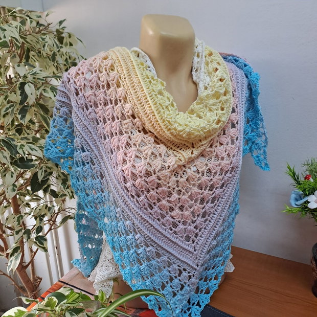 Șal pastel croșetat