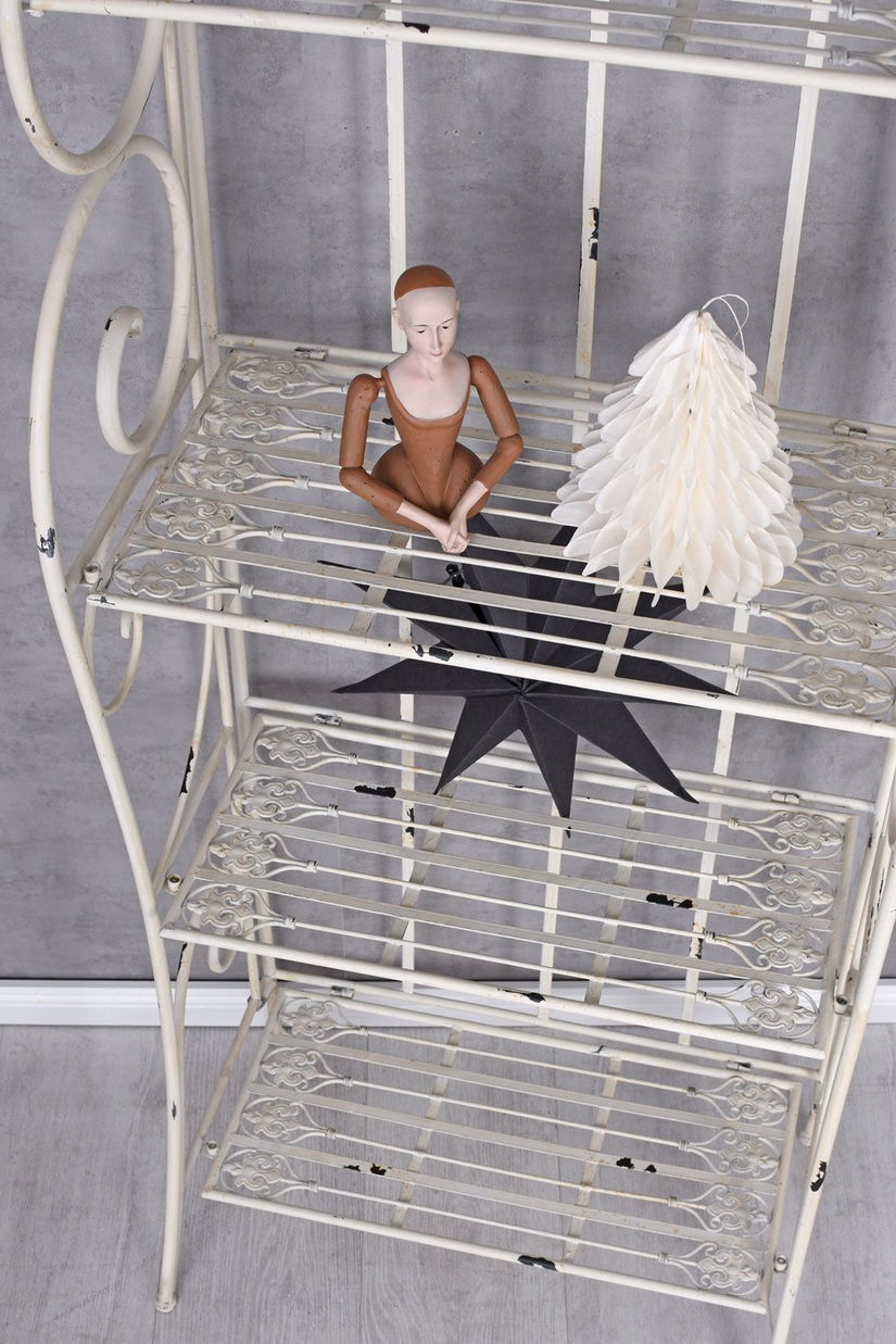 Raft Shabby Chic din fier forjat alb