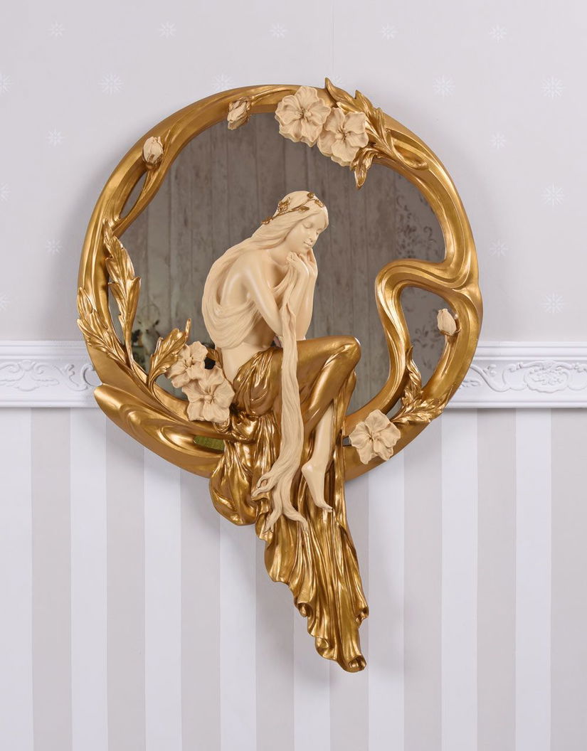 Oglinda cu nimfa Art Nouveau