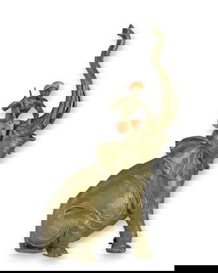 Elefant cu calaret-statueta vieneza din bronz