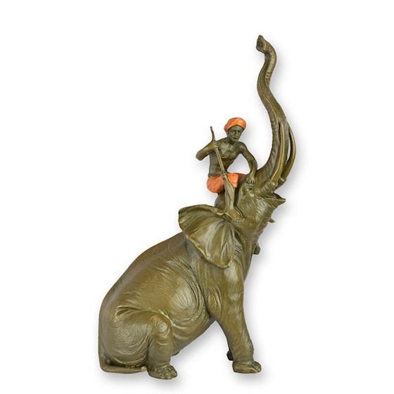 Elefant cu calaret-statueta vieneza din bronz