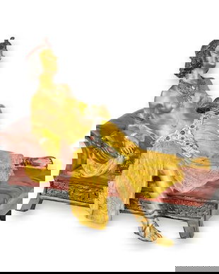 Cleopatra pe canapea-statueta vieneza din bronz