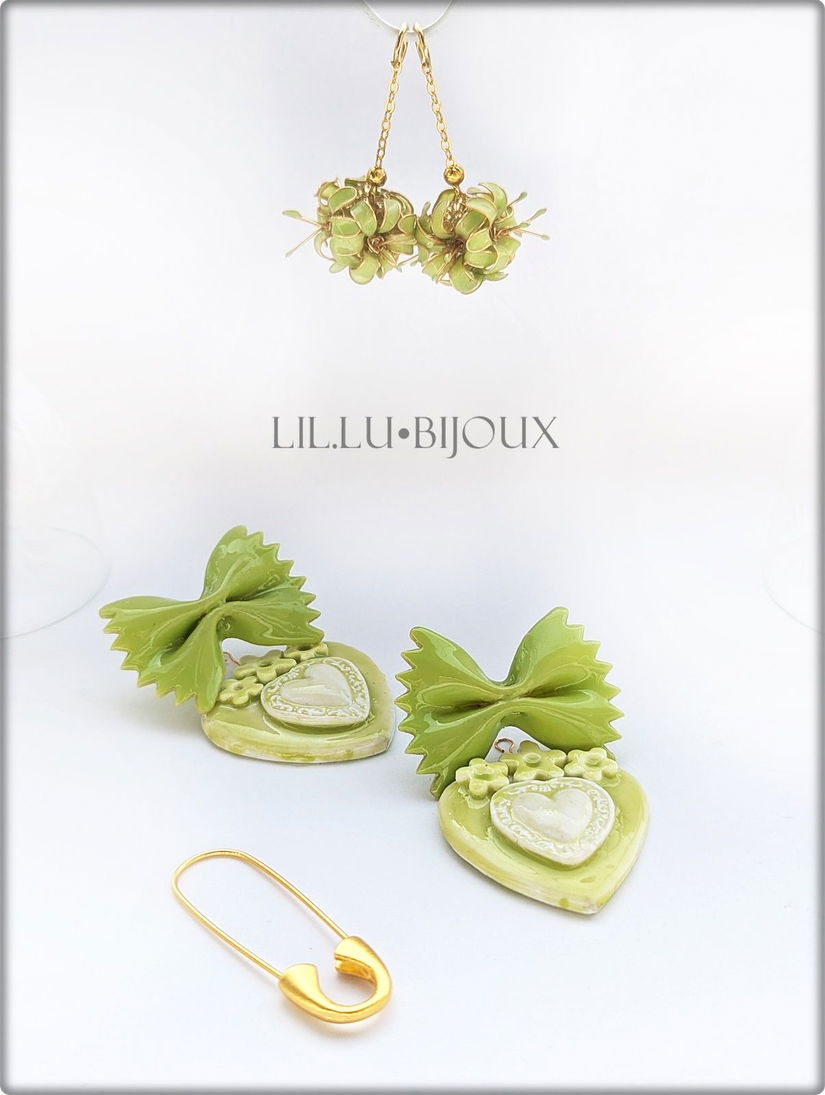 Cercei 3 in1, Farfalle Pasta Pop Bijuterii Unicat LIL.LU.BIJOUX