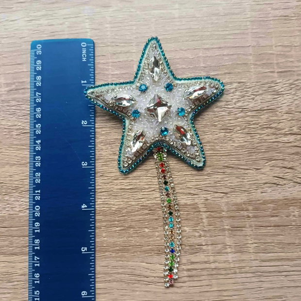Brosa steluta Craciun margele si strasuri