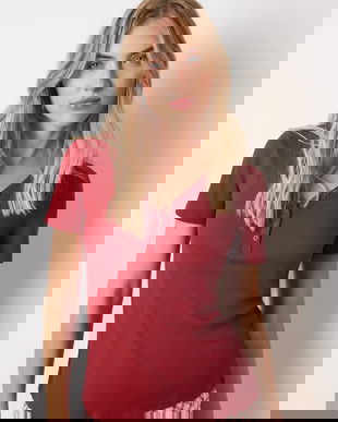 women'secret tricou de pijama MIX AND MATCH LOVE ACTUALLY culoarea rosu, 3278435