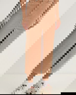 United Colors of Benetton fusta din velur culoarea portocaliu, maxi, drept, 41ULD0045