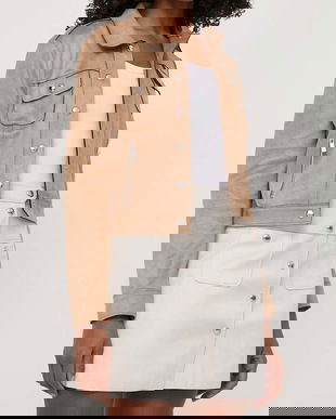 Morgan fusta culoarea gri, mini, evazati