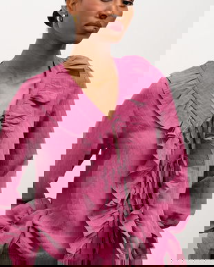 Answear.LAB bluza culoarea bordo, neted