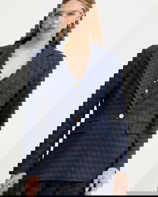 Fracomina sacou un singur rând de nasturi, cu imprimeu, FS25WJ3002W56195