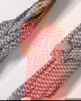 women'secret cămașă de noapte din bumbac SNOOPY culoarea roșu, 4442120