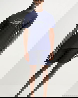 Karl Lagerfeld pijama IKON culoarea bleumarin, cu imprimeu, B1M45005