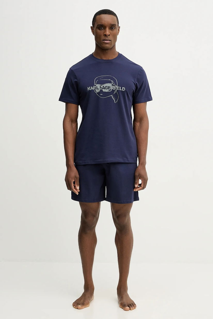 Karl Lagerfeld pijama IKON culoarea bleumarin, cu imprimeu, B1M45005
