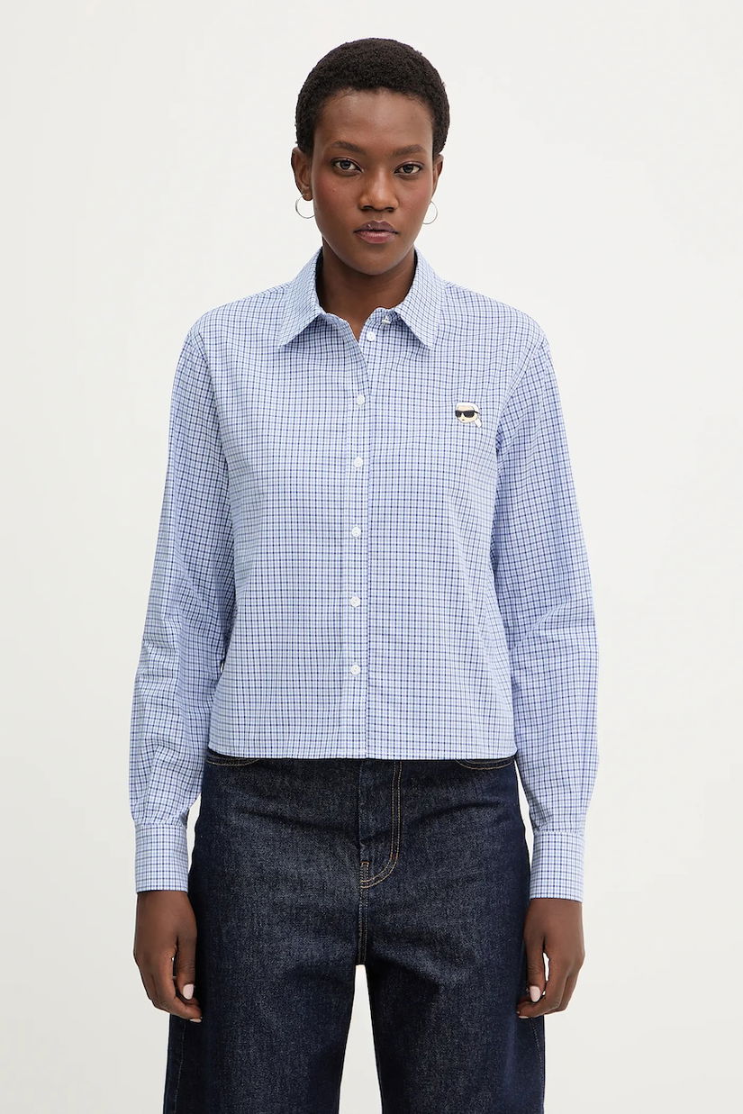 Karl Lagerfeld cămașă din bumbac IKON cu guler clasic, regular, B1W11020