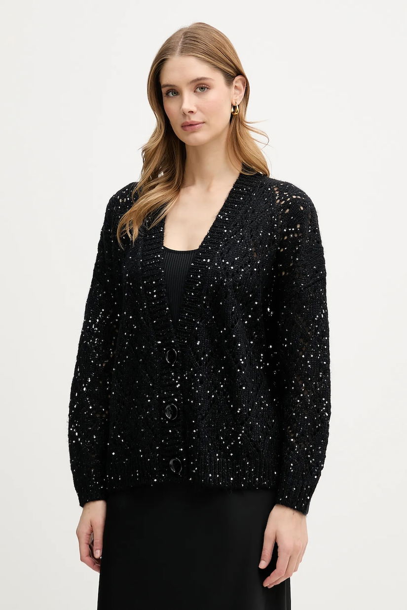 United Colors of Benetton cardigan culoarea negru, 1LPRD605A