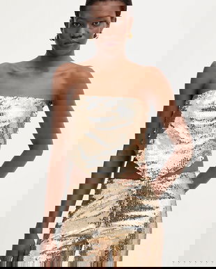 Haveone top culoarea auriu, uni, RGE-P059