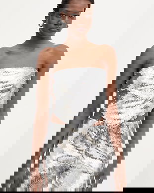 Haveone top culoarea argintiu, uni, RGE-P059