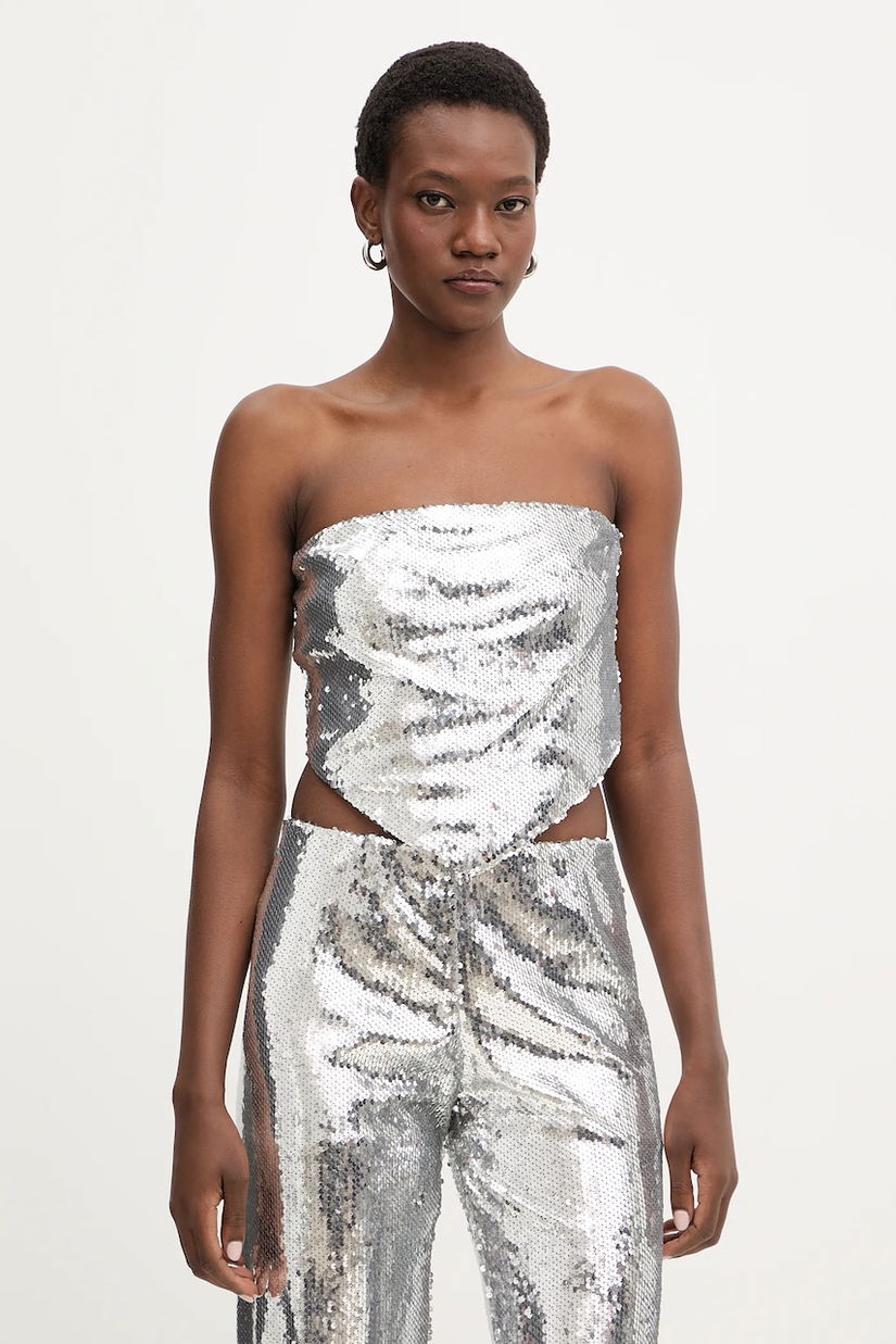 Haveone top culoarea argintiu, uni, RGE-P059