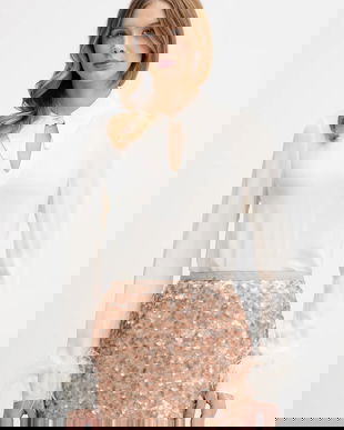 Pedro del Hierro bluză culoarea bej, uni, 6632027