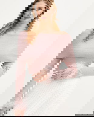 Pedro del Hierro pulover din amestec de lână culoarea roz, light, 3512923