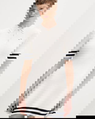 Tommy Jeans rochie culoarea bej, mini, evazați, DW0DW22106