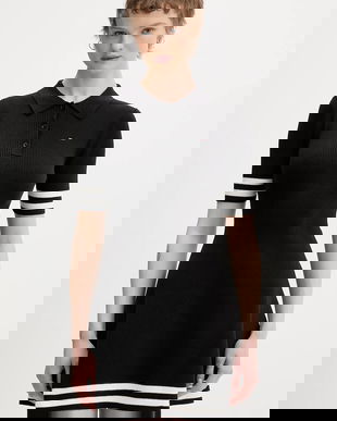 Tommy Jeans rochie culoarea negru, mini, evazați, DW0DW22106