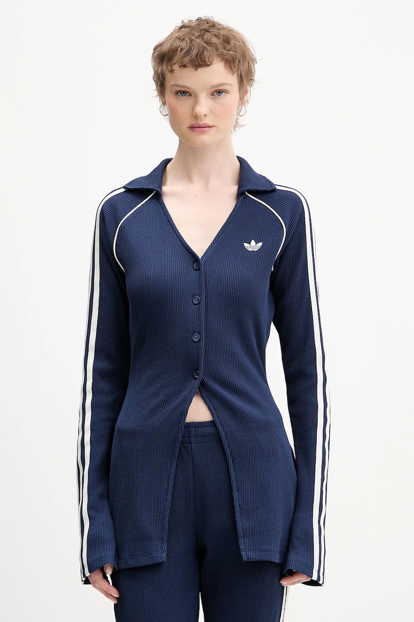 adidas Originals cămașă culoarea bleumarin, cu guler clasic, regular, KS7811